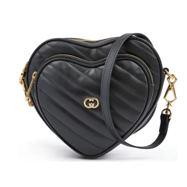 Black Leather Mini Heart