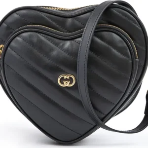 Black Leather Mini Heart